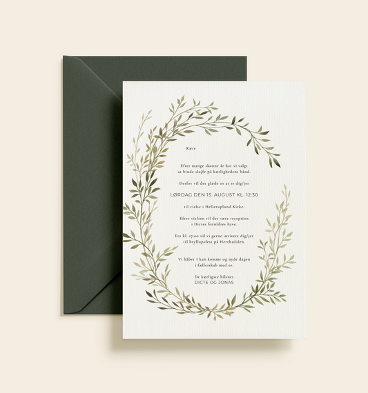 Dicte & Jonas Bryllup Invitation