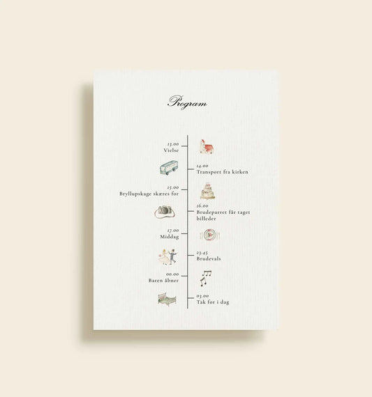 Dragsholm Slot Akvarel Bryllup Program