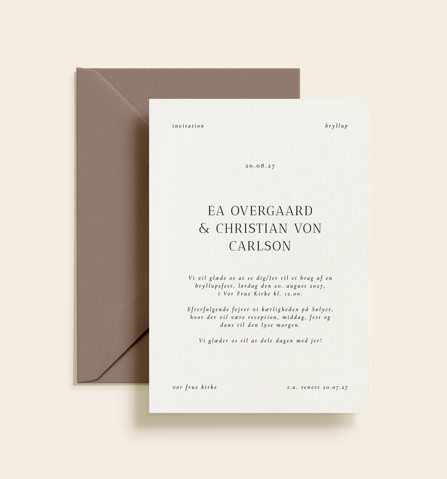 Ea & Christian Bryllup Invitation