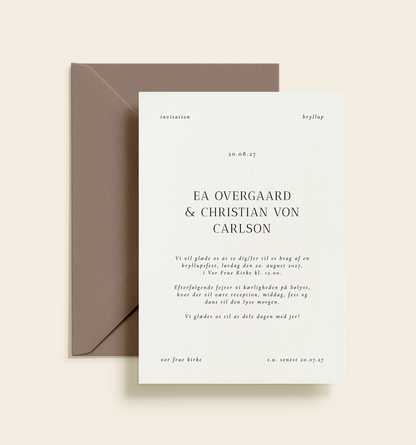 Ea & Christian Bryllup Invitation
