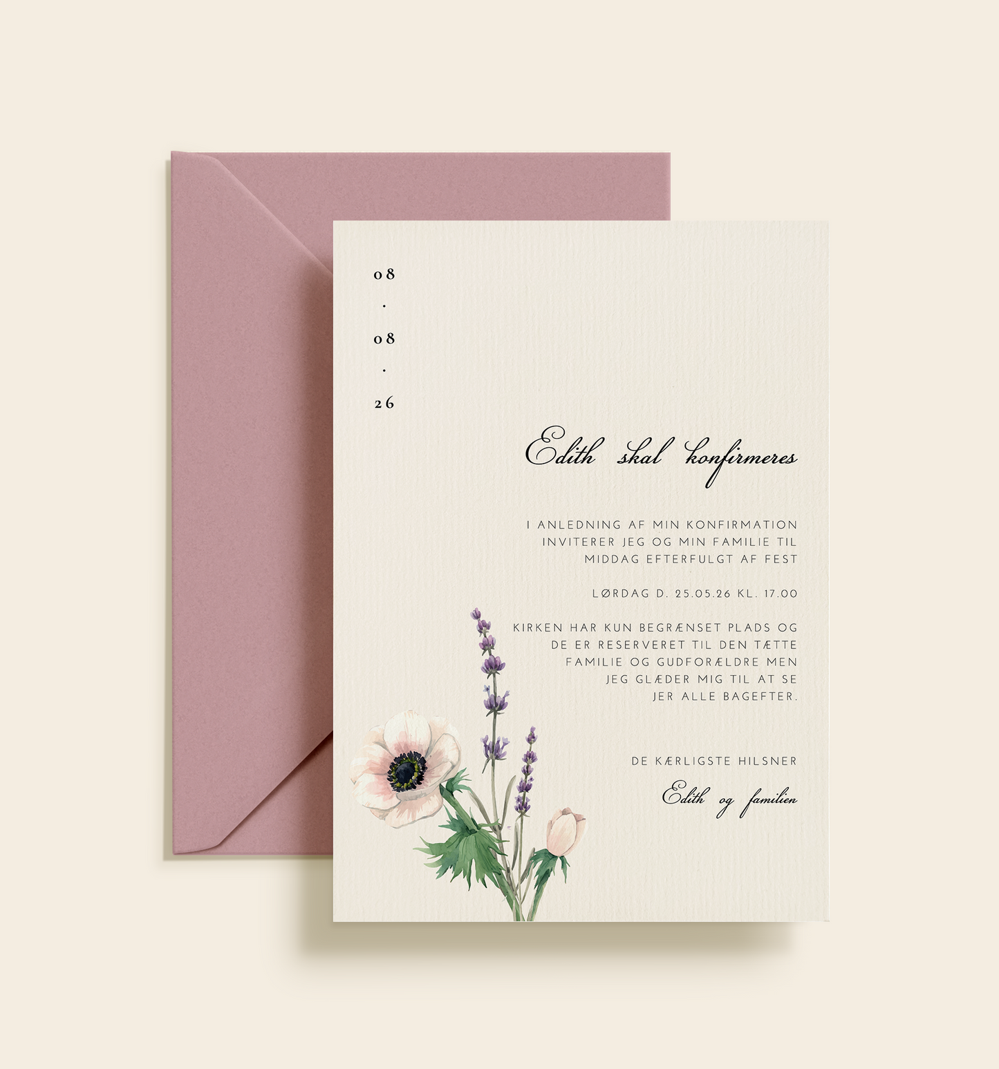 Edith Konfirmation Invitation