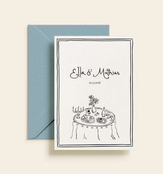 Ella & Mathias Bryllup Invitation