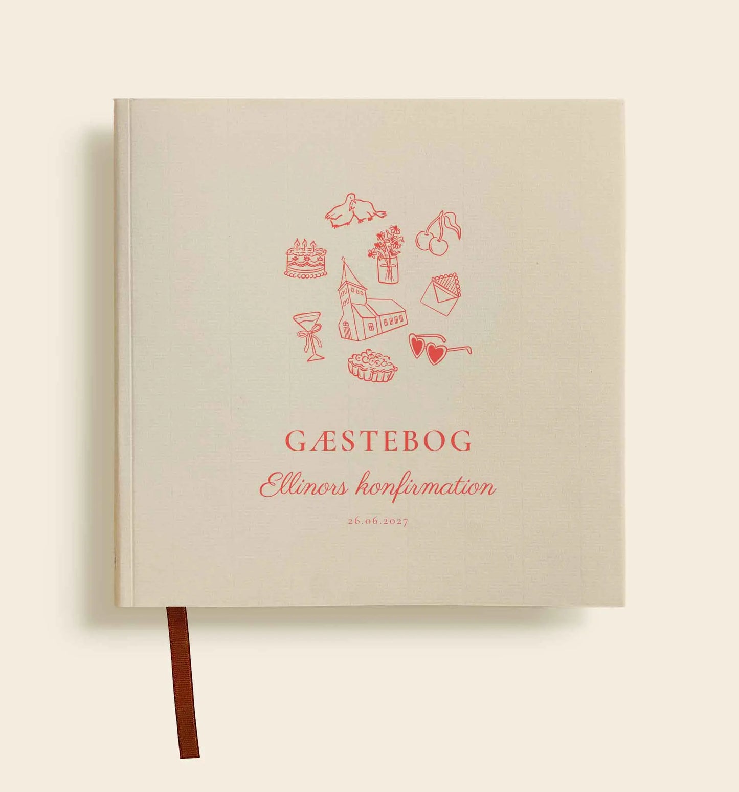 Ellinor Konfirmation Gæstebog med personligt omslag