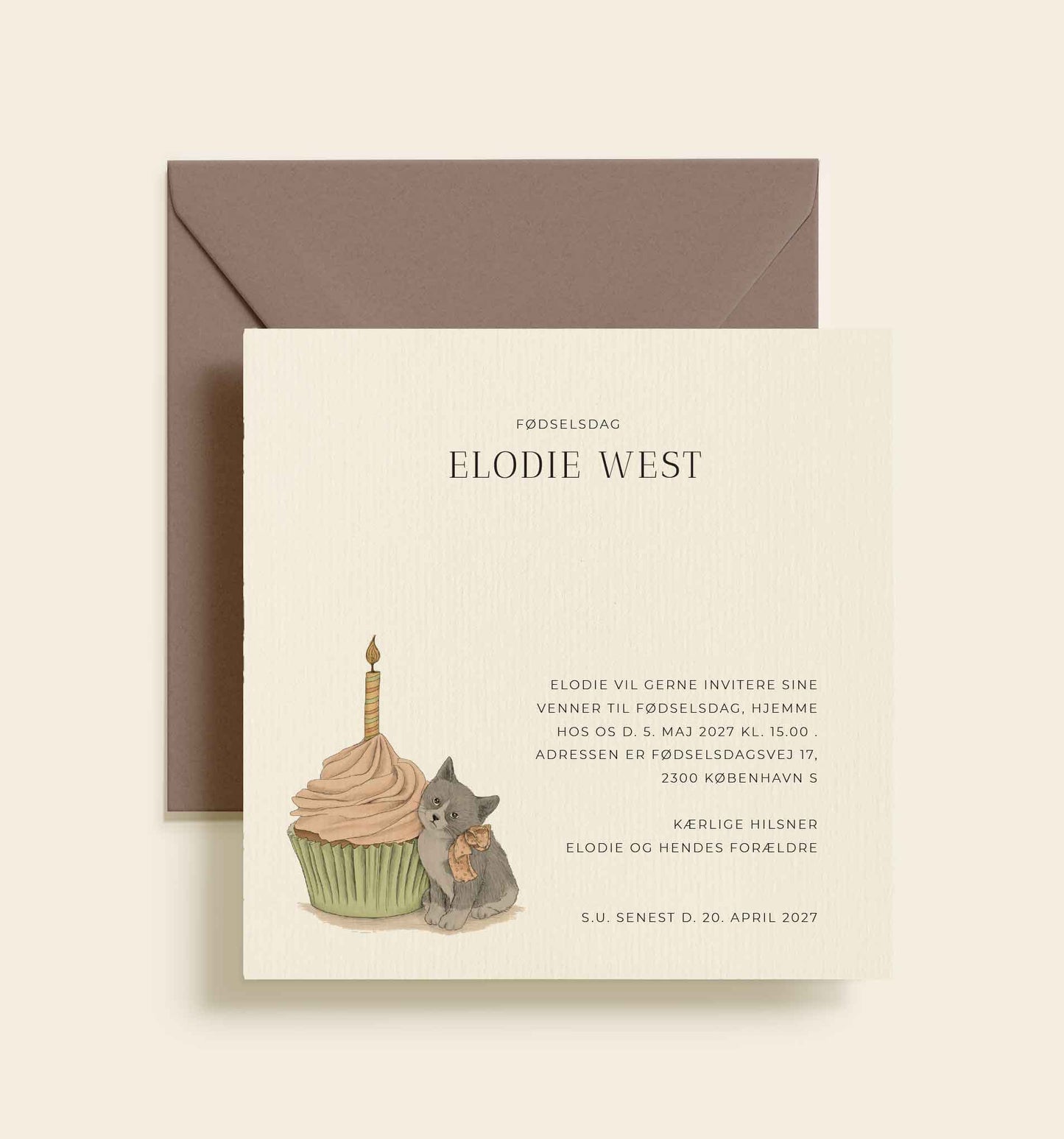 Elodie Fødselsdag Invitation