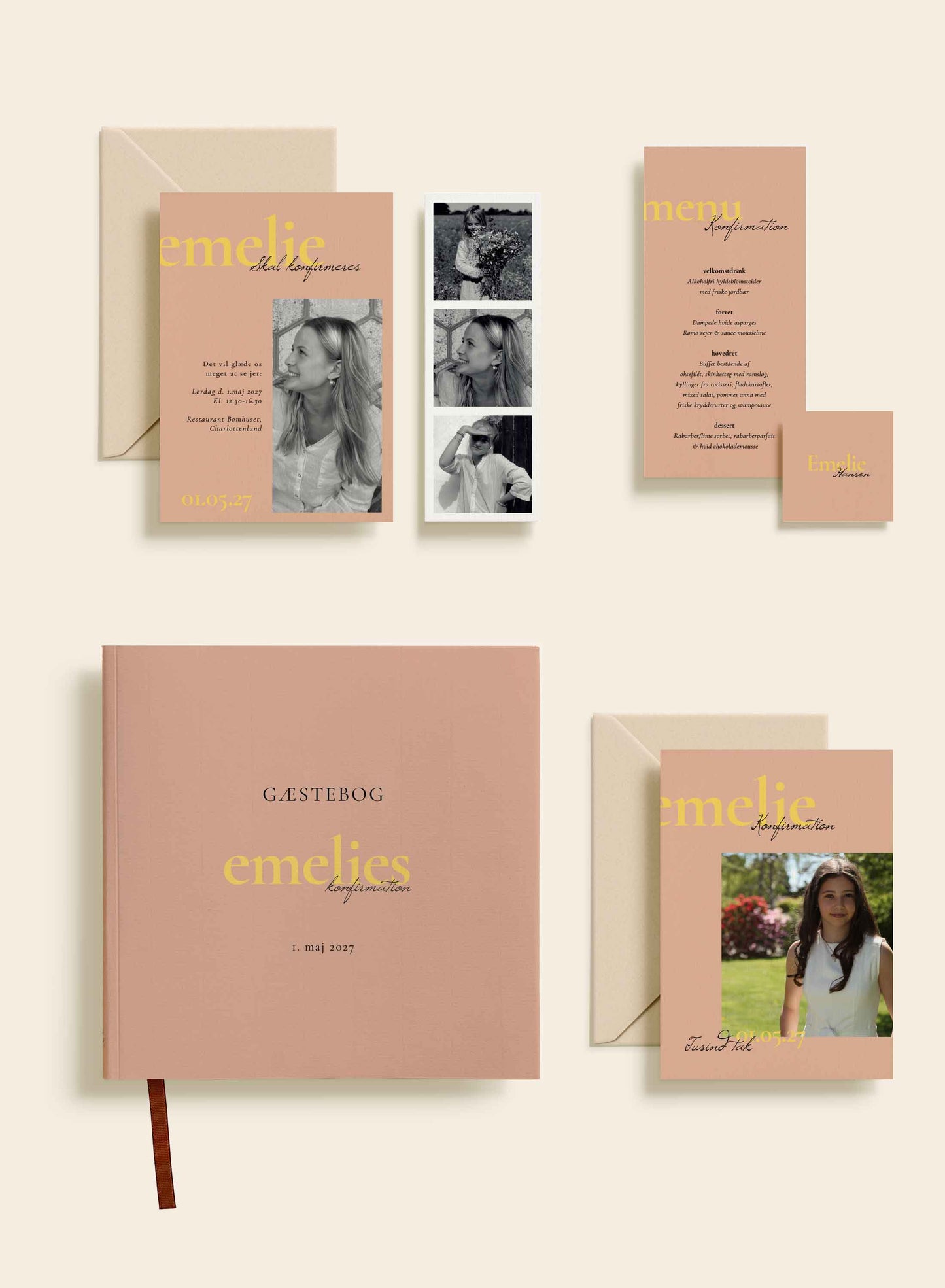 Emelie Konfirmation Invitation - Print selv / Digital