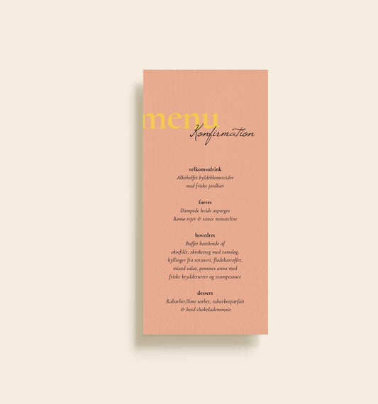 Emelie Konfirmation Menukort