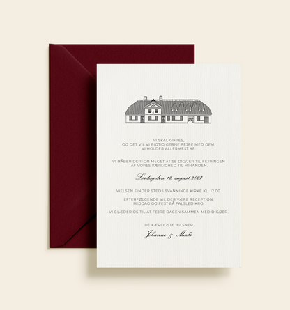Falsled Kro version 2 Bryllup Invitation