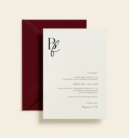 Fie & Benjamin Bryllup Invitation