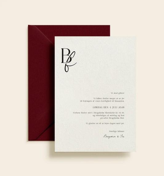 Fie & Benjamin Bryllup Invitation