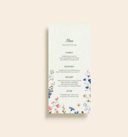 Fie Konfirmation Menukort