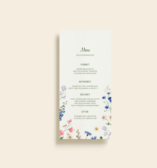 Fie Konfirmation Menukort