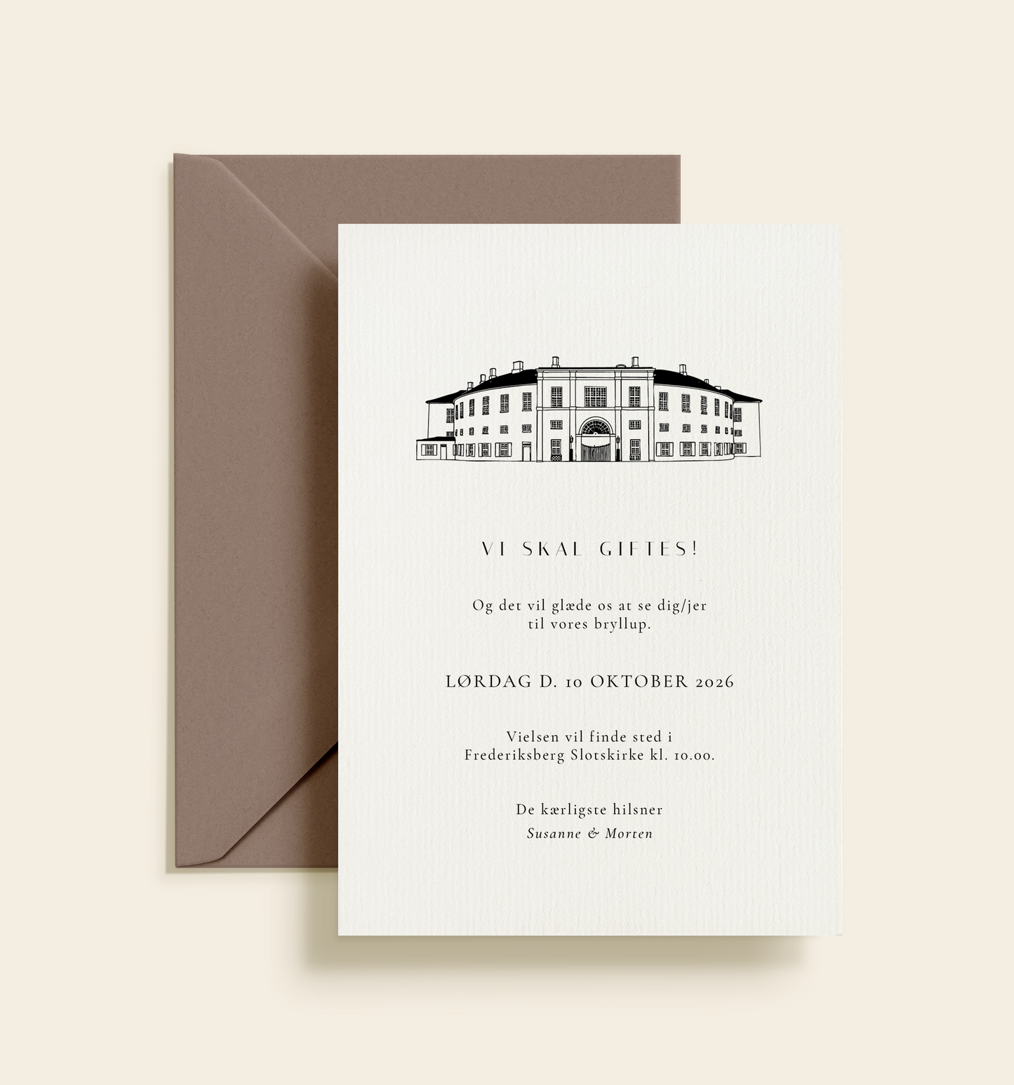 Frederiksberg Slotskirke Bryllup Invitation