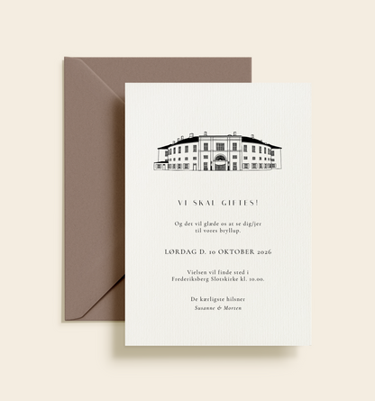 Frederiksberg Slotskirke Bryllup Invitation
