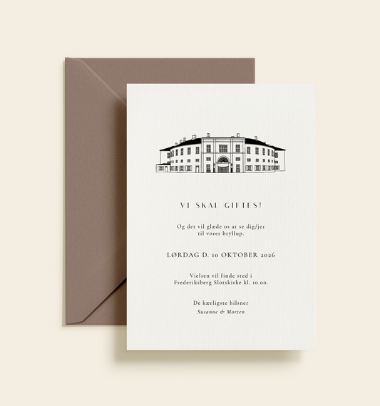 Frederiksberg Slotskirke Bryllup Invitation