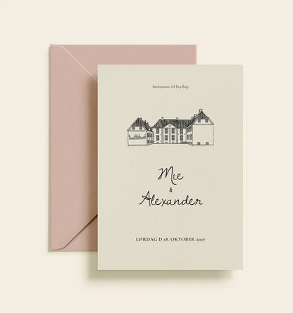 Gram Slot Bryllup Invitation