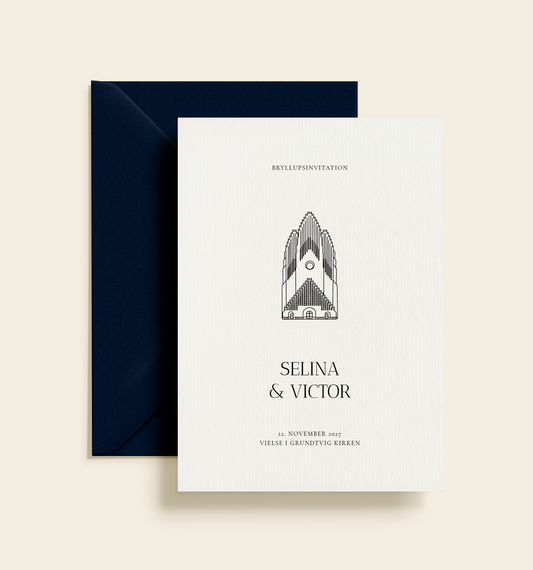 Grundtvigs Kirke Bryllup Invitation