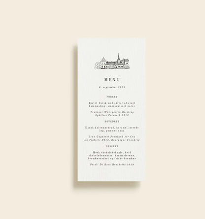 Holckenhavn Slot Bryllup Menukort