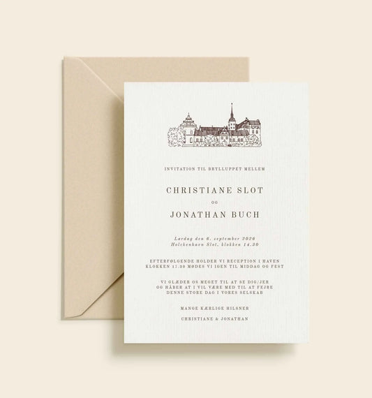 Holckenhavn Slot Bryllup Invitation