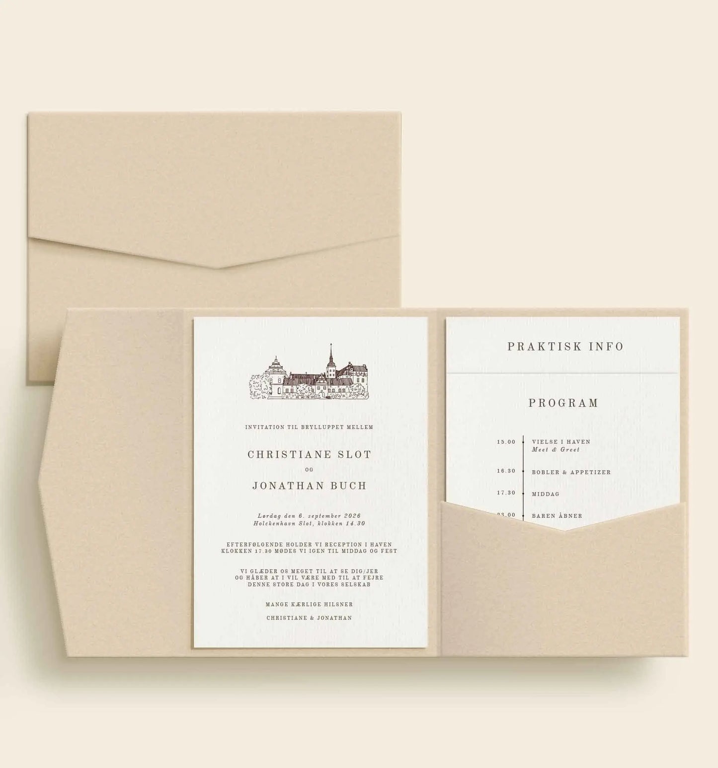 Holckenhavn Bryllup Lommekuvert