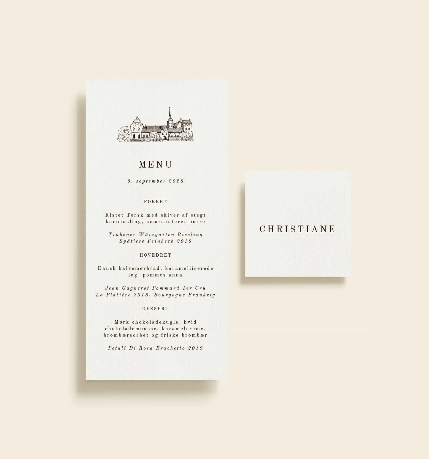 Holckenhavn Slot Bryllup Bordkort