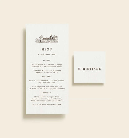 Holckenhavn Slot Bryllup Bordkort