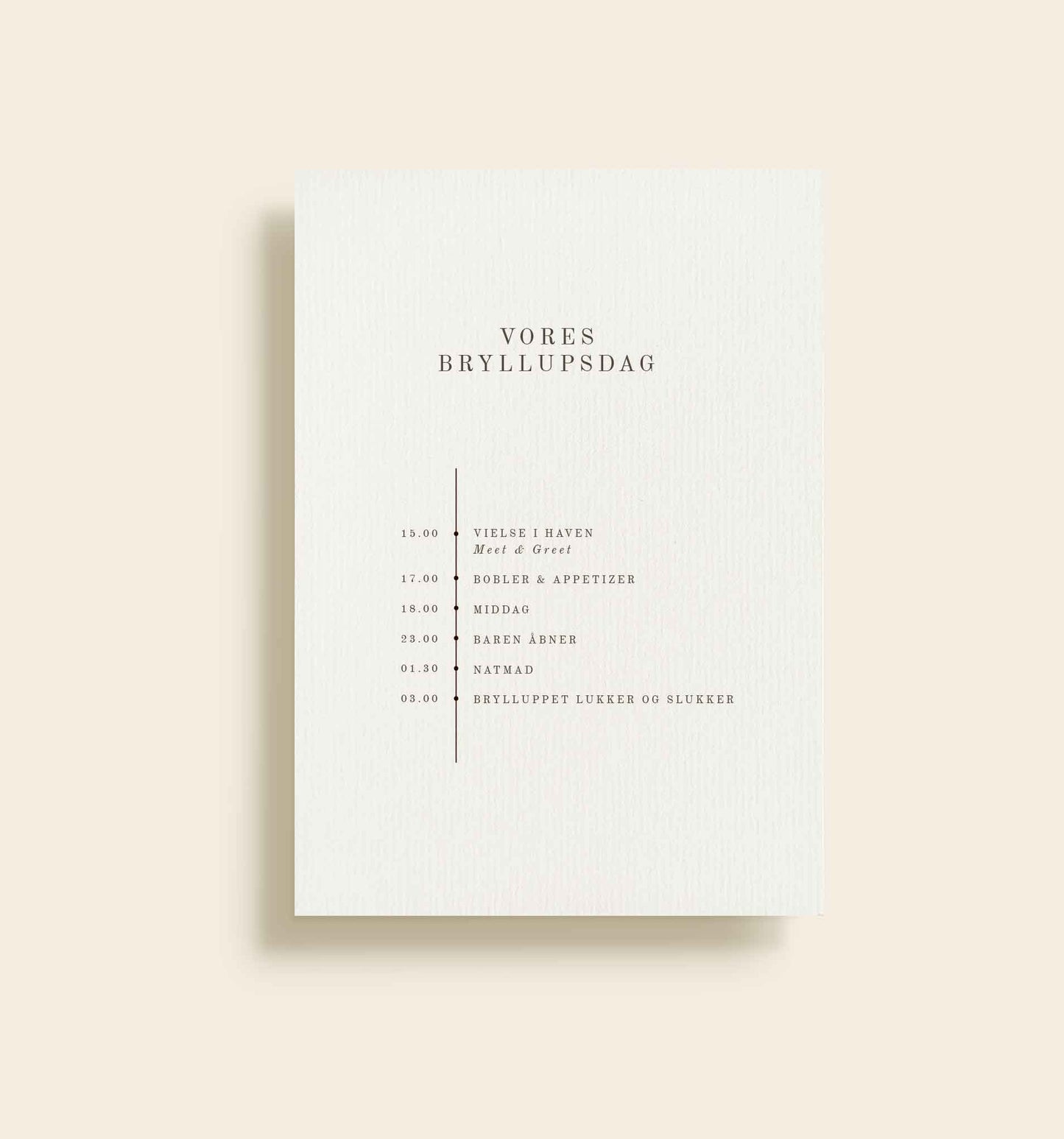 Holckenhavn Slot Bryllup Program