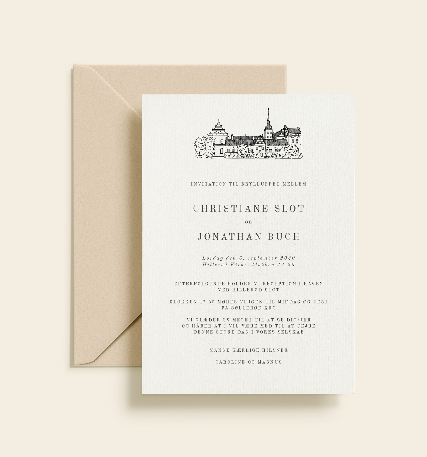Holckenhavn Slot Bryllup Invitation