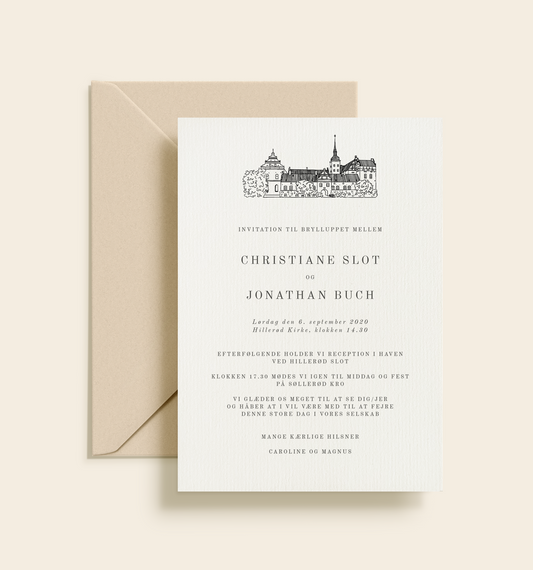 Holckenhavn Slot Bryllup Invitation