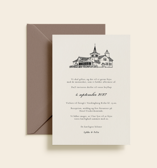 Hotel Frederiksminde Bryllup Invitation