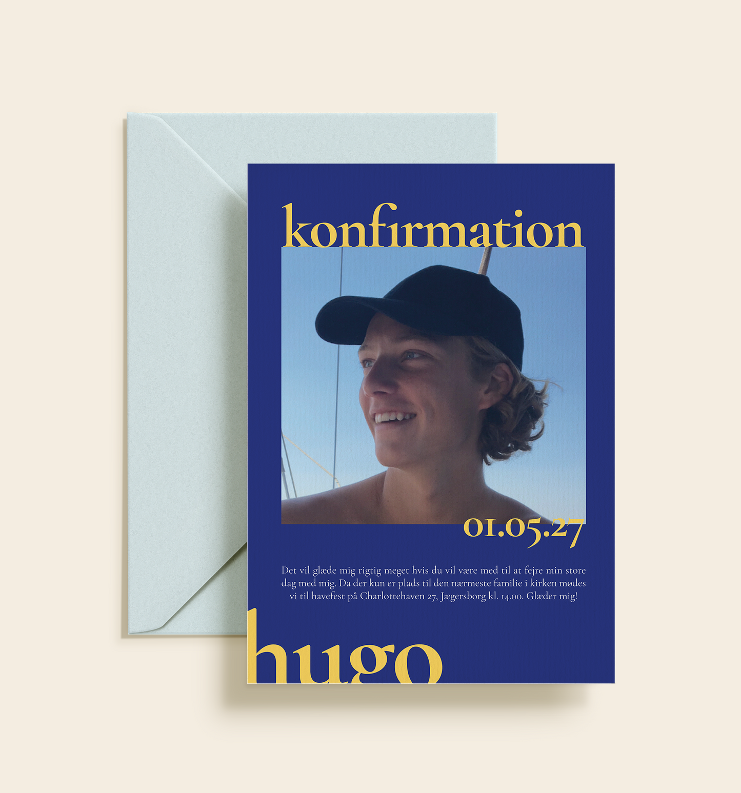 Hugo Konfirmation Invitation - Print Selv / Digital