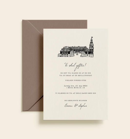 Hvedholm Slot Bryllup Invitation