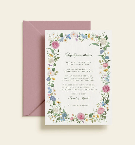 Ingrid & Sigurd Bryllup Invitation