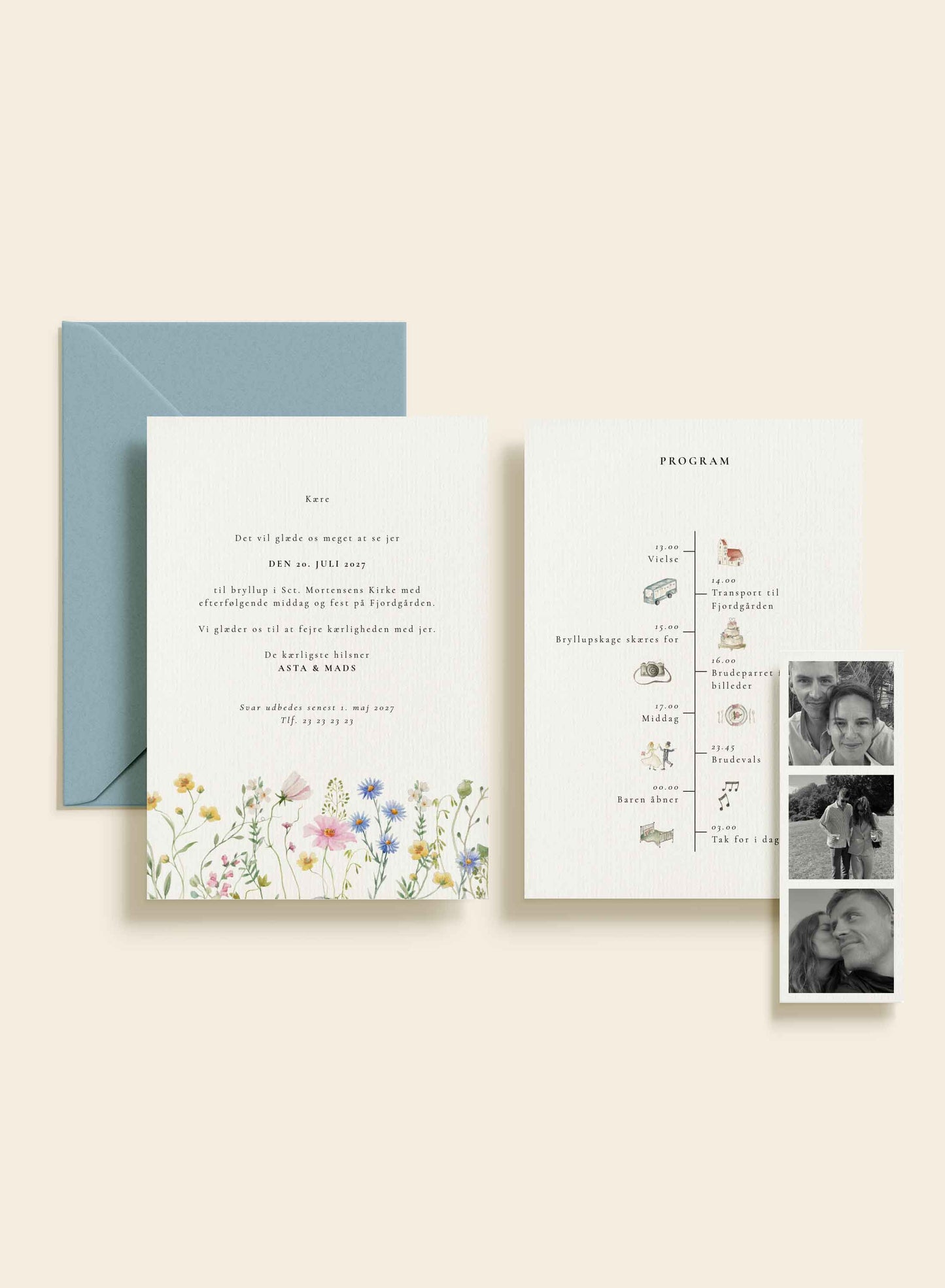 Invitationspakke 2 - Bryllup