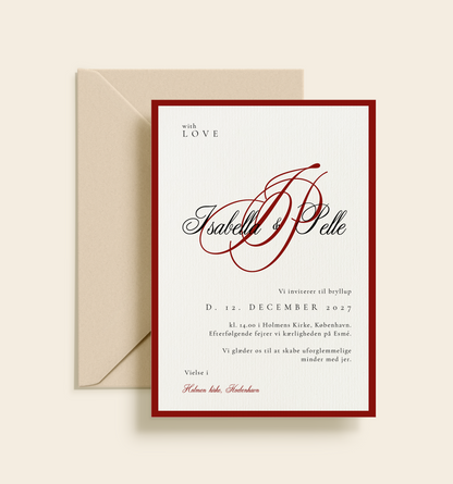 Isabella & Pelle Bryllup Invitation