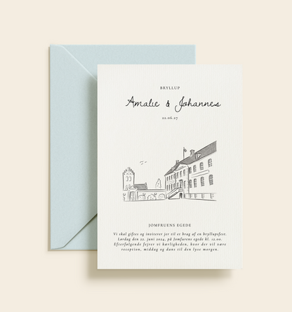 Jomfruens Egede Bryllup Invitation