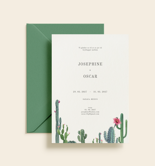 Josephine & Oscar Bryllup Invitation