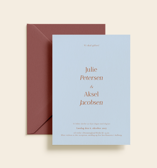 Julie & Aksel Bryllup Invitation