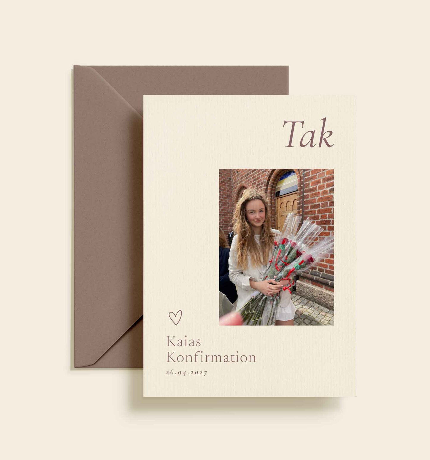 Kaia Konfirmation Takkekort