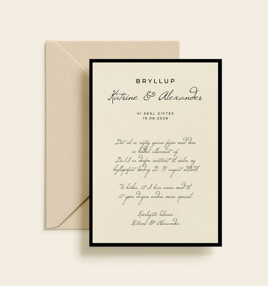 Katrine & Alexander Bryllup Invitation