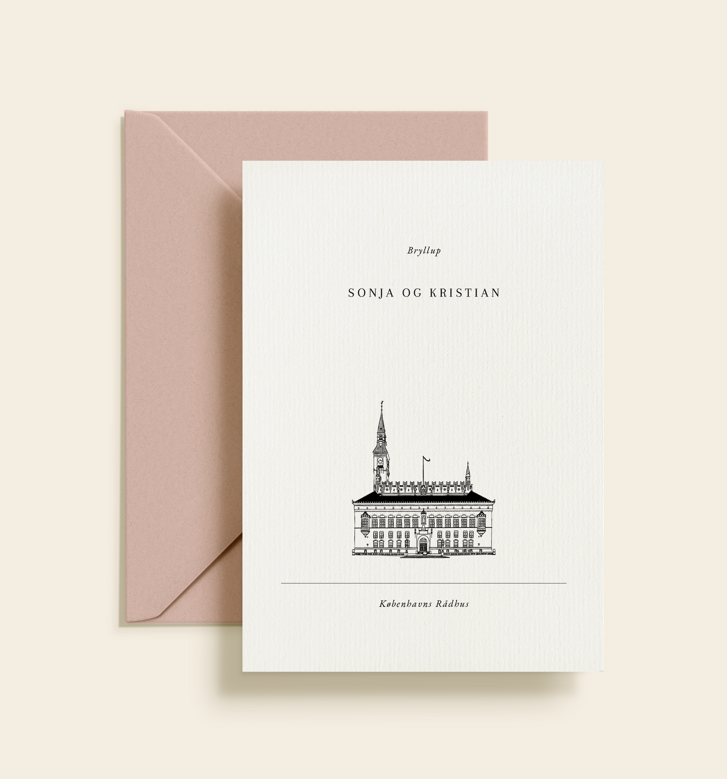 Københavns Rådhus Bryllup Invitation