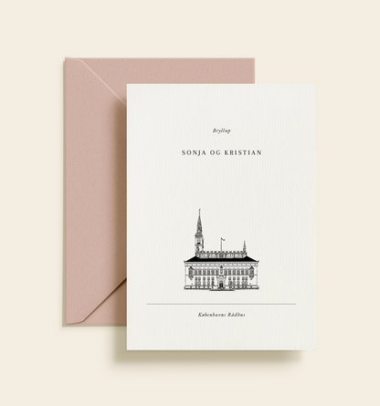 Københavns Rådhus Bryllup Invitation