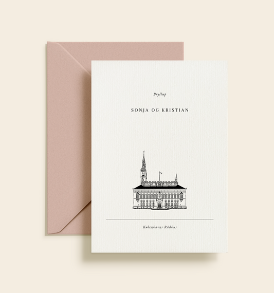 Københavns Rådhus Bryllup Invitation