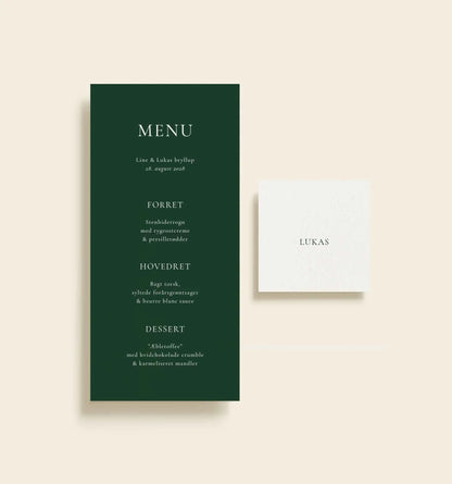 Kongekilden Bryllup Bordkort