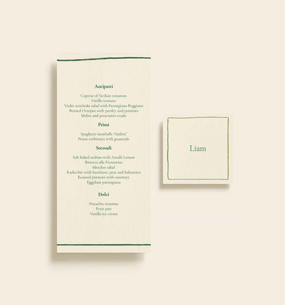 Liam Konfirmation Menukort