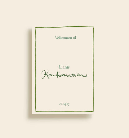 Liam Konfirmation Velkomstskilt