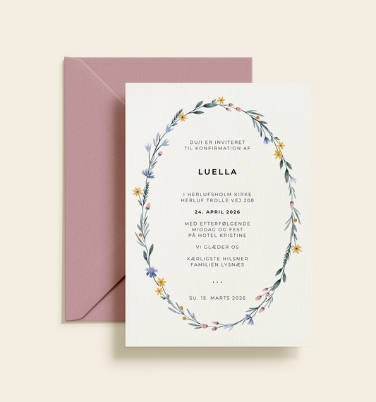 Luella Konfirmation Invitation