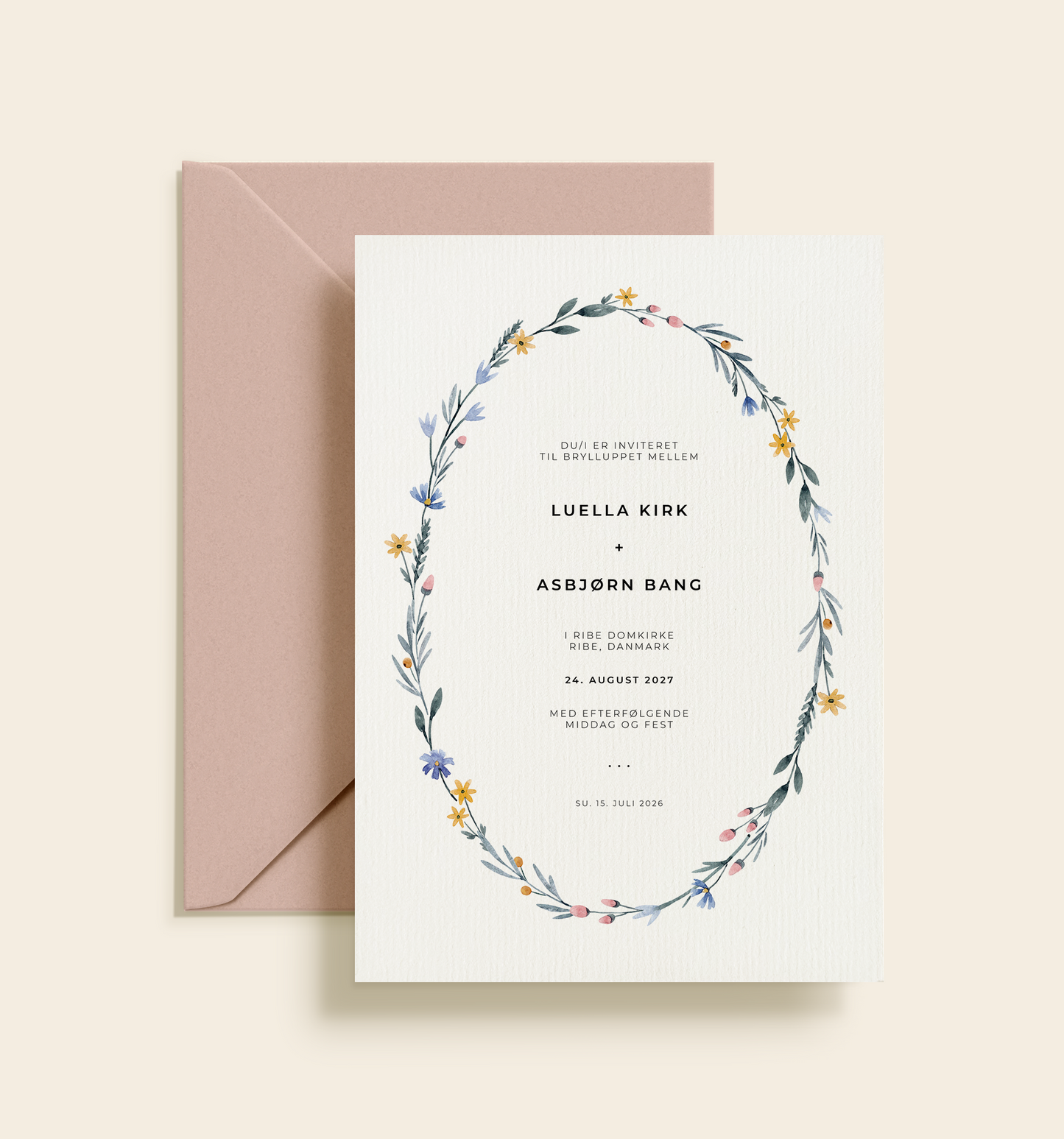 Luella & Asbjørn Bryllup Invitation