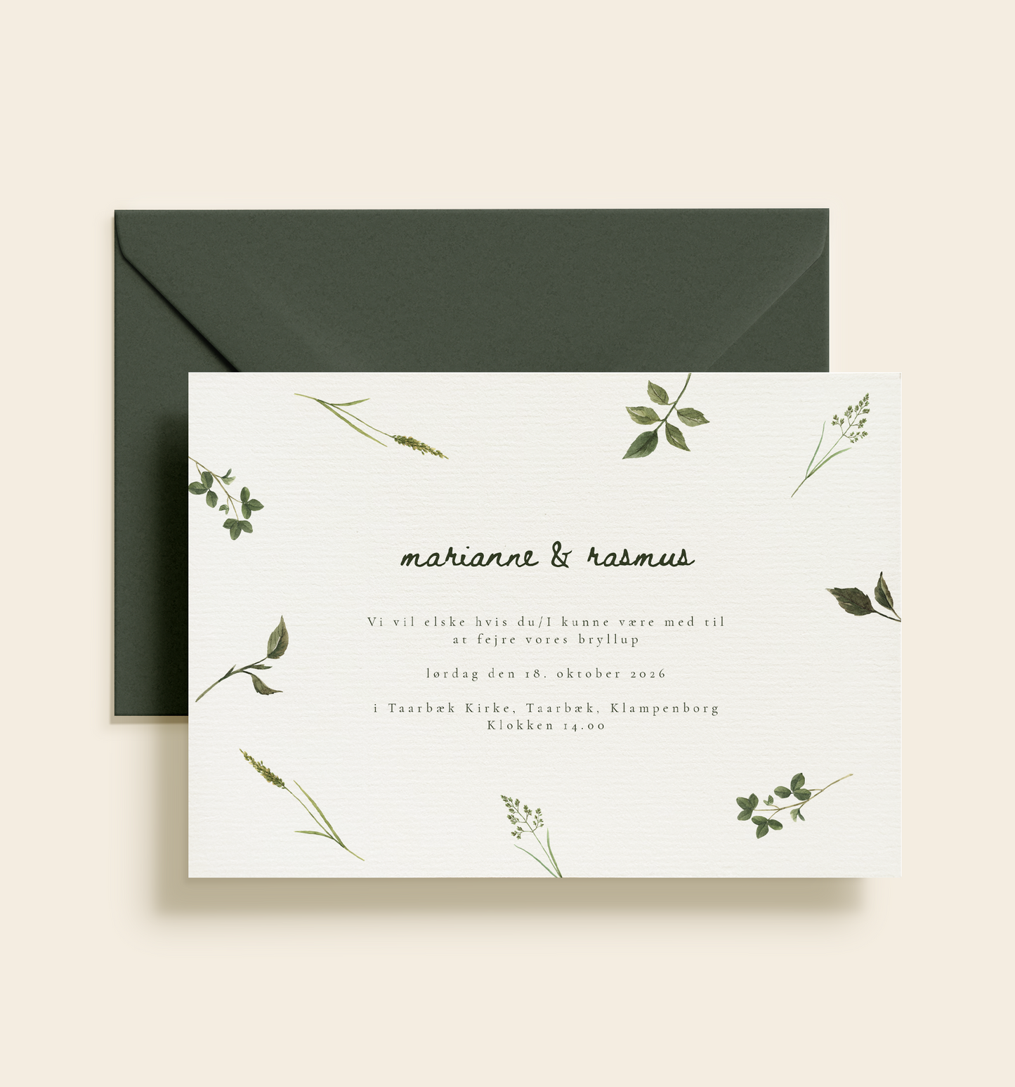 Marianne & Rasmus Bryllup Invitation