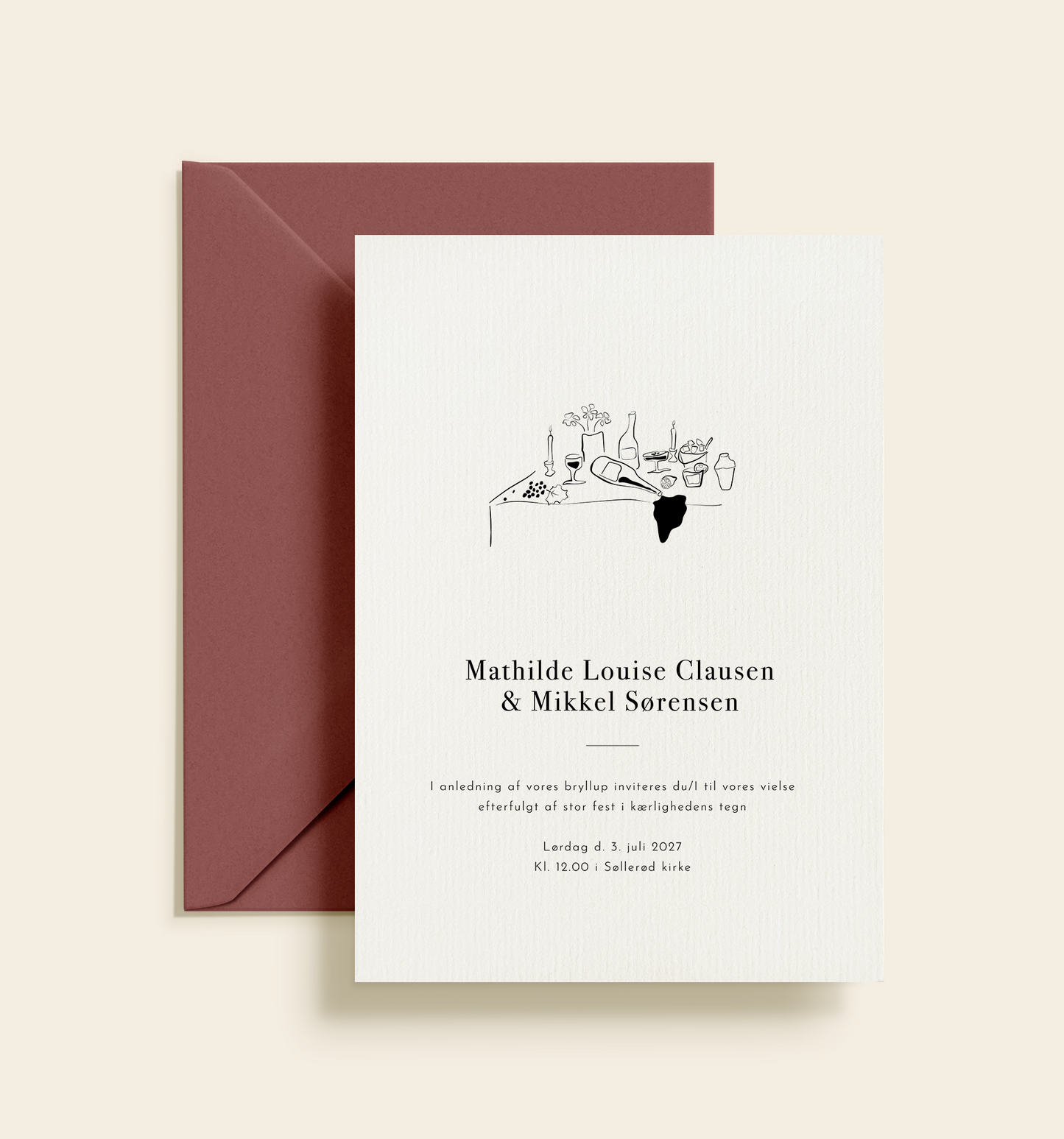 Mathilde & Mikkel Bryllup Invitation