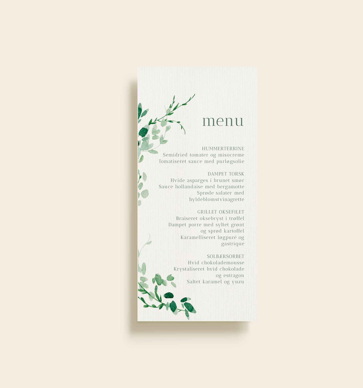 Merle Konfirmation Menukort